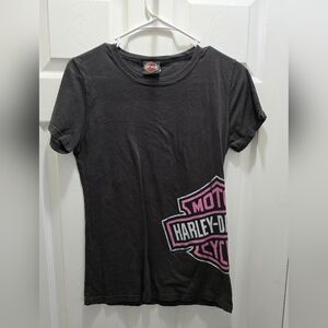 Harley-Davidson Myrtle Beach Black and Pink T-Shirt Women's Size L